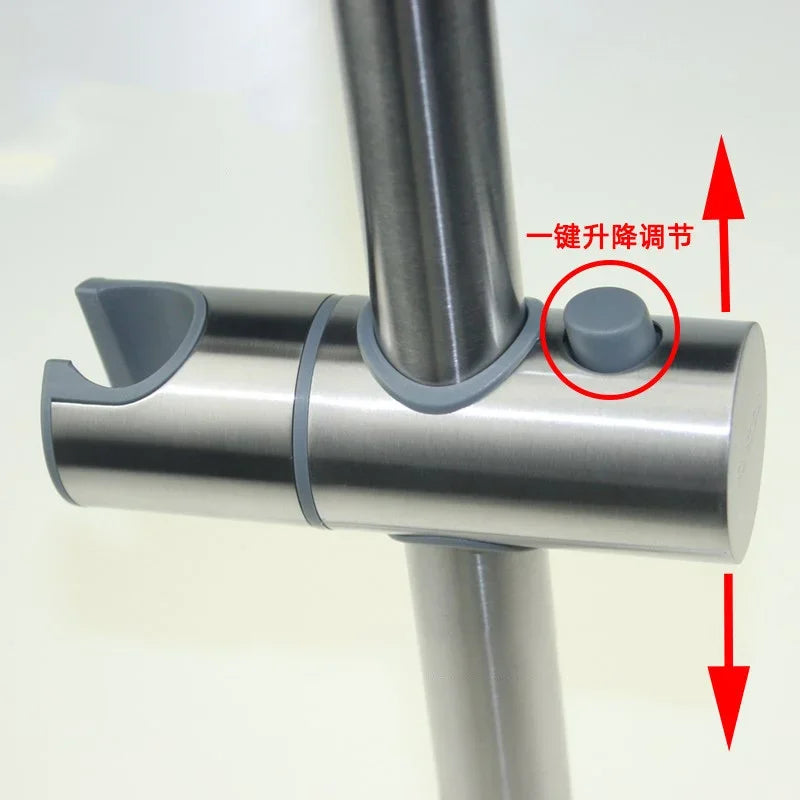Universal Shower Head Holder Adjustable 18~25Mm 360° Rotation ABS Plastic Shower Slide Rail Bar Holder Bathroom Accessories