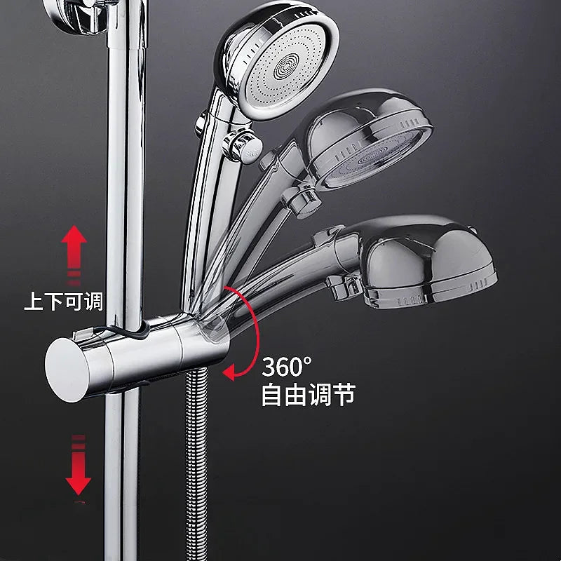 Universal Shower Head Holder Adjustable 18~25Mm 360° Rotation ABS Plastic Shower Slide Rail Bar Holder Bathroom Accessories